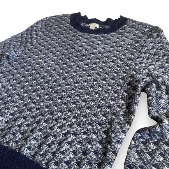 Hinge Women’s Wool Blend Blue Grey Knit Pullover Sweater Size S Cozycore - Picture 8 of 11